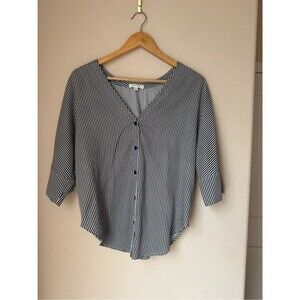 Vetta The Boyfriend Striped Shirt Blouse Women Size XS